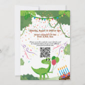 Kids verjaardagsuitnodiging: Dino Safari, QR-code Kaart (Achterkant)