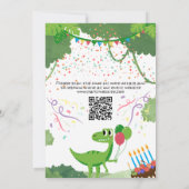 Kids verjaardagsuitnodiging: Dino Safari, QR-code Kaart (Achterkant)