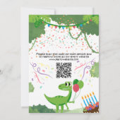 Kids verjaardagsuitnodiging: Dino Safari, QR-code Kaart (Achterkant)