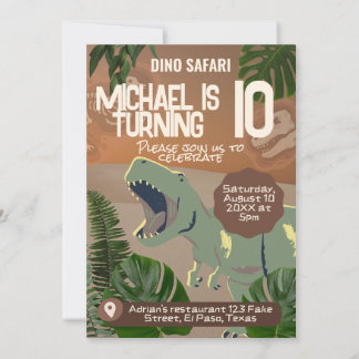 Kids verjaardagsuitnodiging: Dino Safari, QR-code Kaart