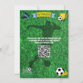 Kids verjaardagsuitnodiging: Voetbal koorts, QR-co Kaart (Achterkant)
