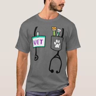 Kids Veterinarian Costume Gift Boys Girls Kids Ani T-shirt