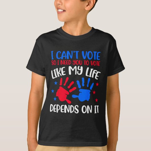 Kids Voting Shirt I Can't Vote Future Voters Girls (Voorkant)