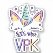 Kids VPK Girl First Day Little Miss VPK T-Shirt Sticker (Voorkant)