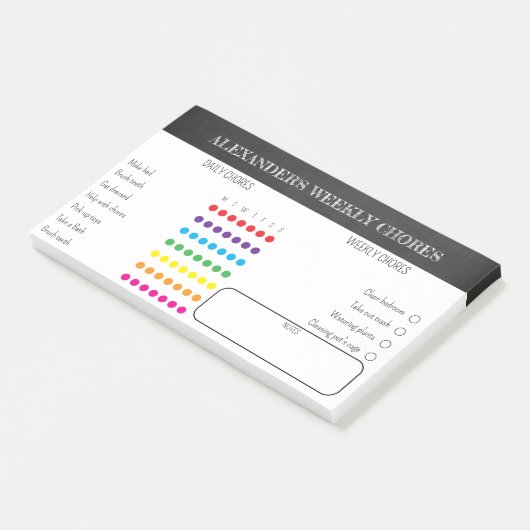 Kids Weekly Chores Post-It Notes (Schuin)