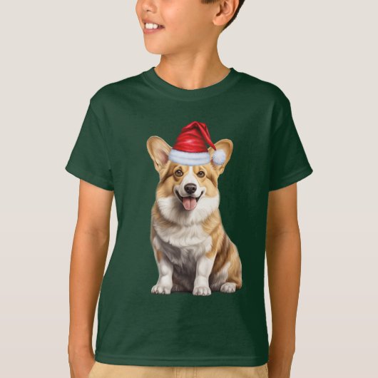 Kids Welsh Corgi Dog Lover Funny Christmas T-shirt (Voorkant)