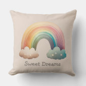 Kids Whimsical Pastel Rainbow in Clouds Kussen (Voorkant)