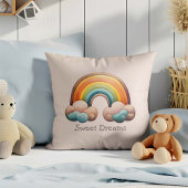 Kids Whimsical Pastel Rainbow in Clouds Kussen