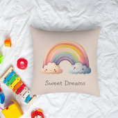 Kids Whimsical Pastel Rainbow in Clouds Kussen