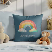 Kids Whimsical Pastel Rainbow in Clouds Kussen
