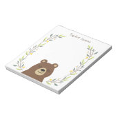 Kids Woodland Bear Notepad Notitieblok (Linkerzijde)