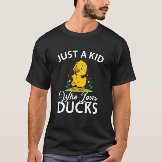Kids  Yellow Rubber Duck Just A Kid Who Loves Duck T-shirt (Voorkant)