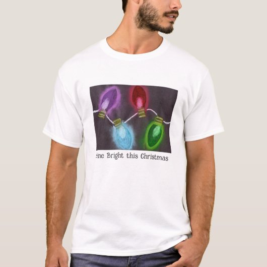 KidsArt voor CHOC - Shine Bright Christmas Lights T-shirt (Voorkant)