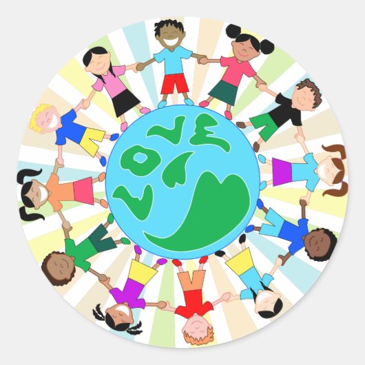 KidsLoveGlobe Ronde Sticker (Voorkant)