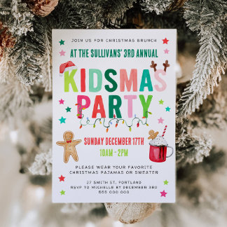 Kidsmas Christmas Party Invitation Kaart