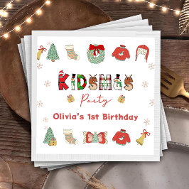 Kidsmas Party Winter Kerstmis Verjaardag servetten