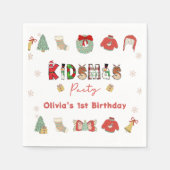 Kidsmas Party Winter Kerstmis Verjaardag servetten (Voorkant)