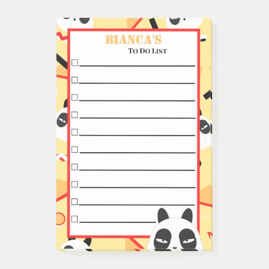 Kiekeboe Gele Panda Beer Post-it® Notes (Voorkant)