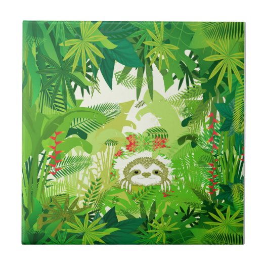 Kiekeboe Jungle Luiaard Tegeltje (Voorkant)