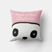 Kiekeboe Panda Persoonlijke Naam Roze Kussen (Achterkant)
