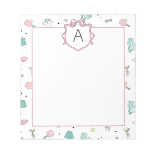 Kiekeboe Roze Pickleball Monogram Notitieblok