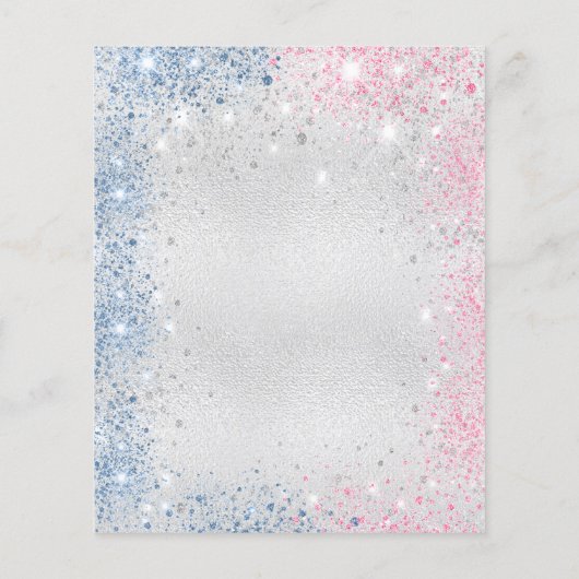 Kiekenmeisje blauwe roze uitnodiging (Achterkant)