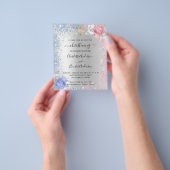 Kiekenmeisje blauwe roze uitnodiging flyer (Hand)