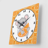 Kiekklok voor oranje schuifmuizen vierkante klok (Hoek)