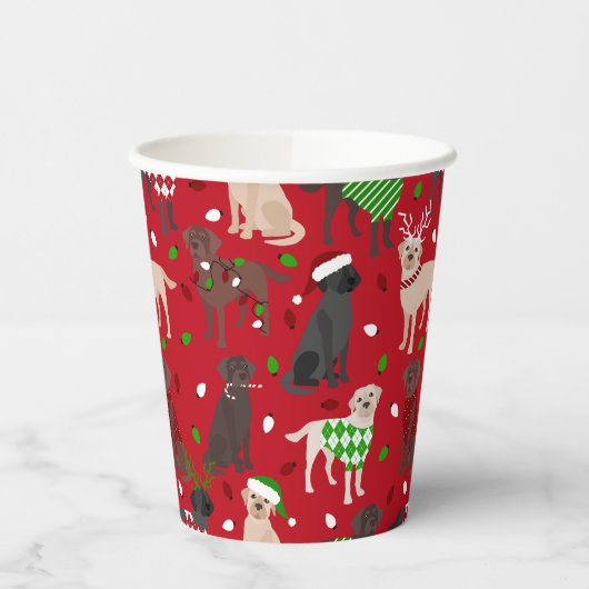 Kiekopjes voor kerstlabradors papieren bekers (Links)