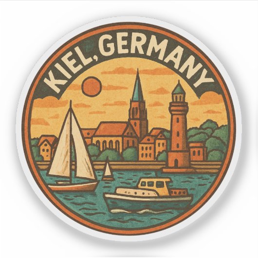 Kiel Duitsland Kustkunst Sticker (Voorkant)
