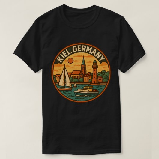 Kiel Duitsland Kustkunst T-shirt (Design voorkant)