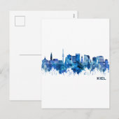 Kiel Duitsland Skyline Blue Feestdagenkaart (Voorkant / Achterkant)