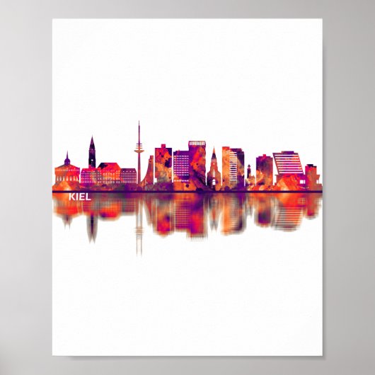 Kiel Germany Skyline Poster (Voorkant)