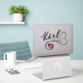 Kiel Heart Flag Sticker (Laptop op bureau)