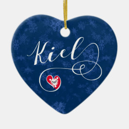 Kiel Heart, kerstboomversiering, Duitsland Keramisch Ornament