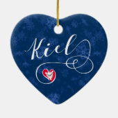 Kiel Heart, kerstboomversiering, Duitsland Keramisch Ornament (Achterkant)