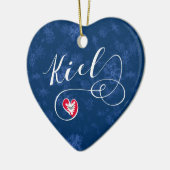 Kiel Heart, kerstboomversiering, Duitsland Keramisch Ornament (Links)