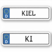 Kiel kennzeichen, Duits Bord rijbewijs Sticker (Voorkant)