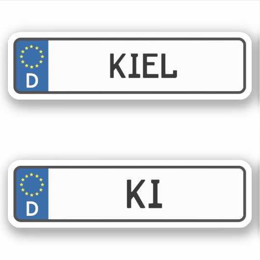Kiel kennzeichen, Duits Bord rijbewijs Sticker (Voorkant)