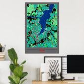 Kiel Stadtkarten Zentrum im Kontrast Poster (Thuiskantoor)