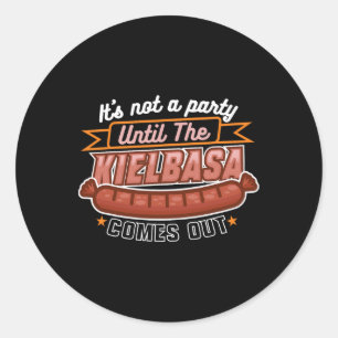 Kielbasa Polen Vleesworst Voedsel Liefhebber Pools Ronde Sticker