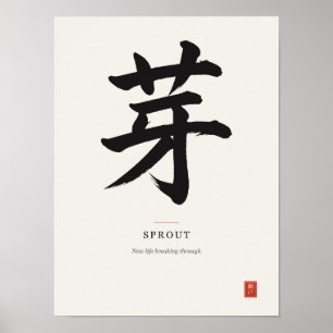 Kiem Japanese Kanji-kalligrafieposter Poster
