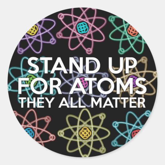 KIEM VOOR ATOMEN RONDE STICKER (Voorkant)