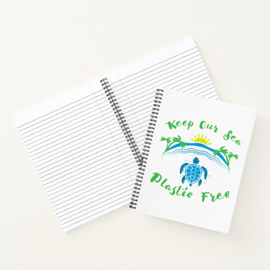 Kiep ons Zee plastic vrije klimaatverandering ocea Notitieboek (Binnen)