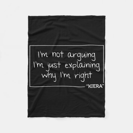 Kiera Gift Quote Gepersonaliseerde Naam Grappige V Fleece Deken (Voorkant)