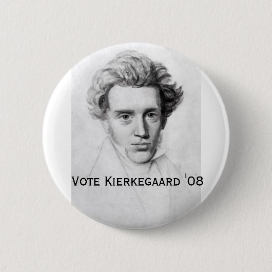 Kierkegaard '08 ronde button 5,7 cm (Voorkant)