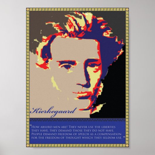Kierkegaard Faded Poster (Voorkant)