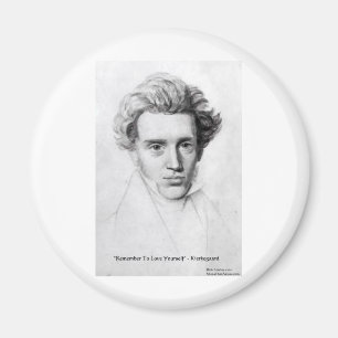Kierkegaard "Houd van jezelf" Liefdescadeaus Etc Magneet