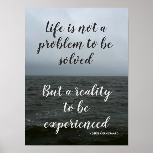 Kierkegaard Life Quote Poster (Voorkant)