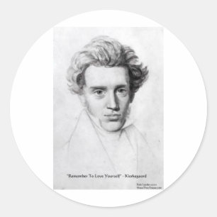 Kierkegaard "Love Yourself" Love Quote Gifts et ce Ronde Sticker